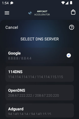 anycast加速器免费android下载效果预览图